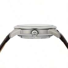 Automatic Mechanical Watch, White Dial, Leather Strap, Business Men's Wristwatch RA-AC0017S10D - White - View 3