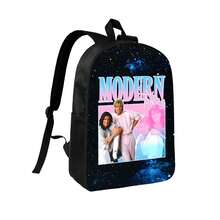 Modernes Avec Conversation Pour Backpack School Student Bag Zipper Book Bag Backpack For School - màu đen - Xem 2