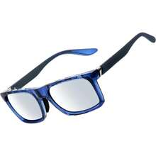 ¡RecomendadoJoopin Lentes de Sol Hombre y Mujer TR90 Polarizados Protección UV400 Cuadrados Rectangulares Clásicos¡Top de Temporada - A04 - TR90 Azul Claro / Espejo Plateado - Ver 13