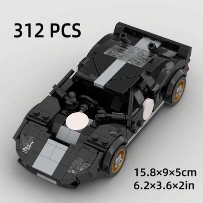 MIKEMENG Black/White/Red Classic Adult Building Block Set, DIY Building Block Car/Sports Car Toy, City Technology Champion Cup Series, Suitable As A Gift For Boyfriend/Husband On Valentine's Day, Birthday, Halloween, Christmas, And Home Decoration Collection