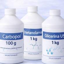 Kit Para Elaboración De Gel Carbopol 100 g + Trietanolamina 1 kg + Glicerina USP 1 kg - En polvo - Ver 5