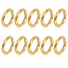 10个装扭纹卡扣耳环，不锈钢材质，可作耳中环、鼻环、耳骨夹等，男女皆宜，时尚百搭。 - 彩色 - 查看 12