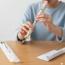 Flauta de color beige para estudiantes, fabricada con material ABS ecológico, adecuada como instrumento de aprendizaje para principiantes. - Beis - Ver 2