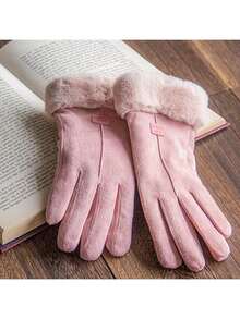 1 双保暖冬季手套，抓绒内衬，加厚触屏运动手套，圣诞手套，圣诞礼物 - A - 查看 6