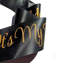 Birthday Belt, It's My Birthday Flashing Belt, Suitable For Both Men And Women, 16th 18th 21st 22nd 30th 50th 60th 70th 80th 90th Party Supplies, A Prank Gift For Him Or Her,Christmas - 黑色布料 + 純金字 - 查看 4