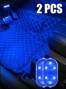 EIGIIS Touch USB Night Light, LED Touch Sensor Light, Bookshelf Lighting, Car Ambient Light, USB Rechargeable Mini Light With Colorful Lighting Effects, Suitable For Home Decoration And Car Atmosphere - Pair - View 10
