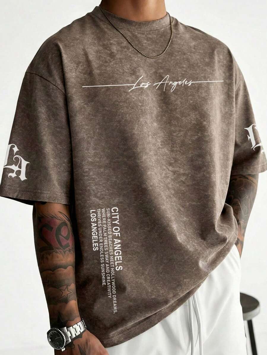 Zrgoth Men's Casual Versatile Simple Printed Element Short Sleeve T-Shirt