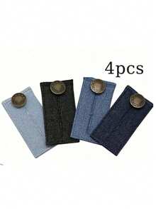 4个裤子加长纽扣，牛仔裤腰部延长器，带长扣的裤钩，弹性调节腰部纽扣，腰带延长扣，绗缝用品 - 長方形 - 查看 12