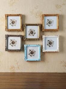 Cirelle 1pc European Style Colorful 3D Floral Pattern Decorative Photo Frame, Resin Material Square Picture Display Frame, Multi-Color Options, Suitable For Bedroom, Study, Office Desk Photo Decor, Photography Prop, Home Wall Decor - Multicolor - View 5