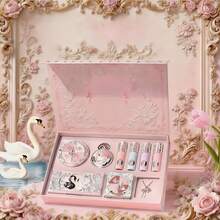 芭蕾天鹅化妆礼盒，情人节、生日、圣诞节、新年惊喜礼物，送给妻子、女友、同学 - N13-粉紅天鵝彩妝禮盒 - 查看 1
