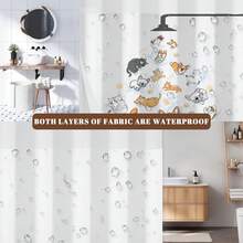 NAEMBCU No Hook Shower Curtain And Snap In Liner Set, Black And White Ink Wash Bamboo Print Shower Curtains For Zen Minimalist Japandi Spa Bathroom, Waterproof Bath Curtain With Mesh Top, 71x74 Inch - A - Xem 4