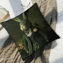 1pc Unique Sweater Rabbit Design Pillow Cover, Double-Sided Printing,Soft Polyester Fiber, Machine Washable Sofa, Bed, Living Room Decoration Cushion Cover - Traditional Style And Contrasting Patterns, Easter Decoration (Excluding Pillow Core) - Multicolor - View 7