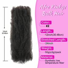 1 Gói 50g Tóc xoăn Afro màu nâu, dài 12/16 inch, tóc xoắn mềm mại dùng để nối tóc dreadlocks, tóc xoắn lò xo mềm mại để sửa chữa tóc dreadlocks, tóc xoắn nhỏ/tóc xoắn Marley, tóc tổng hợp dành cho phụ nữ và nam giới - Nhiều màu - Xem 4