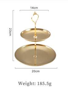 1 PC Gold-Plated Stainless Steel Double/Three-Layer Paper Cup Holder, Elegant Stainless Steel Paper Cup Holder For Festive Parties / Display Tower / Dessert Plate / Display Stand / Paper Cup Holder / Christmas / Wedding Banquet / Multi-Layer Dessert Stand / Eid / Valentine's Day / Easter (American Holiday) / / Jewelry Tray - Multicolor - View 13