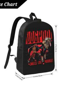 2025 New Deadpool & Wolverine Dogpool Custom Graphic Polyester Backpack - Bold Prints & Practical Storage - 長方形 - 查看 4