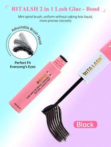 RITALASH 2 In 1 Long Lasting Eyelash Bond & Seal Glue, Durable Waterproof Eyelash Extension Adhesive, Eye Makeup Tool For Women & Girls, Cosmetics, DIY Eyelash Extensions - Black - View 5