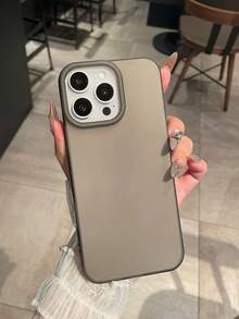 Matte Black Frosted Semi-Transparent Phone Case, Minimalist Ins-Style, Fingerprint-Resistant, Anti-Fall, Skin-Friendly, Dirt-Resistant, High-Quality Feel + Practical Protection, Versatile Gift Suitable For Girlfriends, Friends, Business Professionals, Daily Commute/Gift Choice. Compatible With IPhone And Galaxy Full Series - Black - View 3