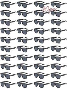 1副/10副/12副/15副/20副/40副/50副 复古经典方形时尚眼镜，黑色复古风格成人派对礼品、节日配饰、日常佩戴、四季皆宜 - 多色 - 查看 25