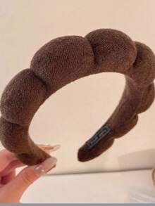 Women's New Sponge Cloud Headband - Made Of Soft High-Density Sponge And Breathable Fabric, With Wide Elastic Design And Non-Slip Silicone Lining, Adorable 3D Cloud-Shaped Headband Details, Available In Various Pink, Blue, White, And Beige Colors, Simple Solid Color Patterns With Exquisite Texture. Hair Band, Hair Hoop Hairband Beauty Home Hair Accessories - Multicolor - View 19