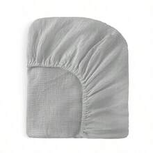 1PC Gauze Baby Crib Sheet | Summer Thin Breathable Ruffled Crib Bedding | Soft All-Season Newborn Crib Mattress Cover - Plain-colored Baby Cradle Fitted Sheet - View 11