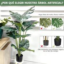 Planta Artificial de Palmera Tropical Grande de 110 cm, Árbol Falso Sintético en Maceta para Decoración de Casa, Hogar, Oficina o Jardín Interior-B029 - Verde - Ver 3