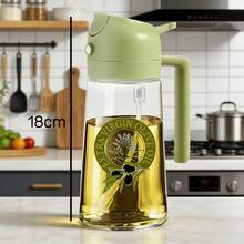 1pc 400ml PET Material Olive Oil Spray Bottle With Measurement Scale, Sprayer And Pump In One, Refillable, Suitable For Olive Oil, Cooking Oil, Soy Sauce, Salad Dressing And Other Liquids - Multicolor - View 6