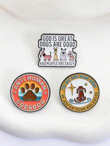 一套神与狗珐琅徽章，可爱卡通狗爪印胸针翻领徽章，动物小狗饰品，送给朋友的礼物 - 彩色 - 查看 6