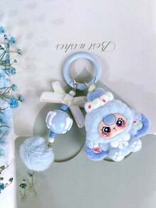 Mặt dây chuyền hình động vật hoạt hình dễ thương - Móc khóa điện thoại tự làm bằng da lộn giả, có tai nhung và khuôn mặt sống động, có màu hồng và nhiều màu khác, chất liệu nhựa bền, thích hợp để gắn vào ba lô, chìa khóa và làm quà tặng cho phụ nữ và thanh thiếu niên (sinh nhật, Ngày Valentine). - A - Xem 6