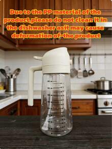 1个400毫升塑料二合一喷油瓶，多功能倾斜喷油器，带刻度，压力式防漏设计，硅胶密封圈防止油溅，适用于橄榄油、食用油、酱油、醋等，厨房烹饪、烘焙、烧烤必备工具，不可放入洗碗机清洗（冬季低温可能会影响喷油效果）。 - 彩色 - 查看 21