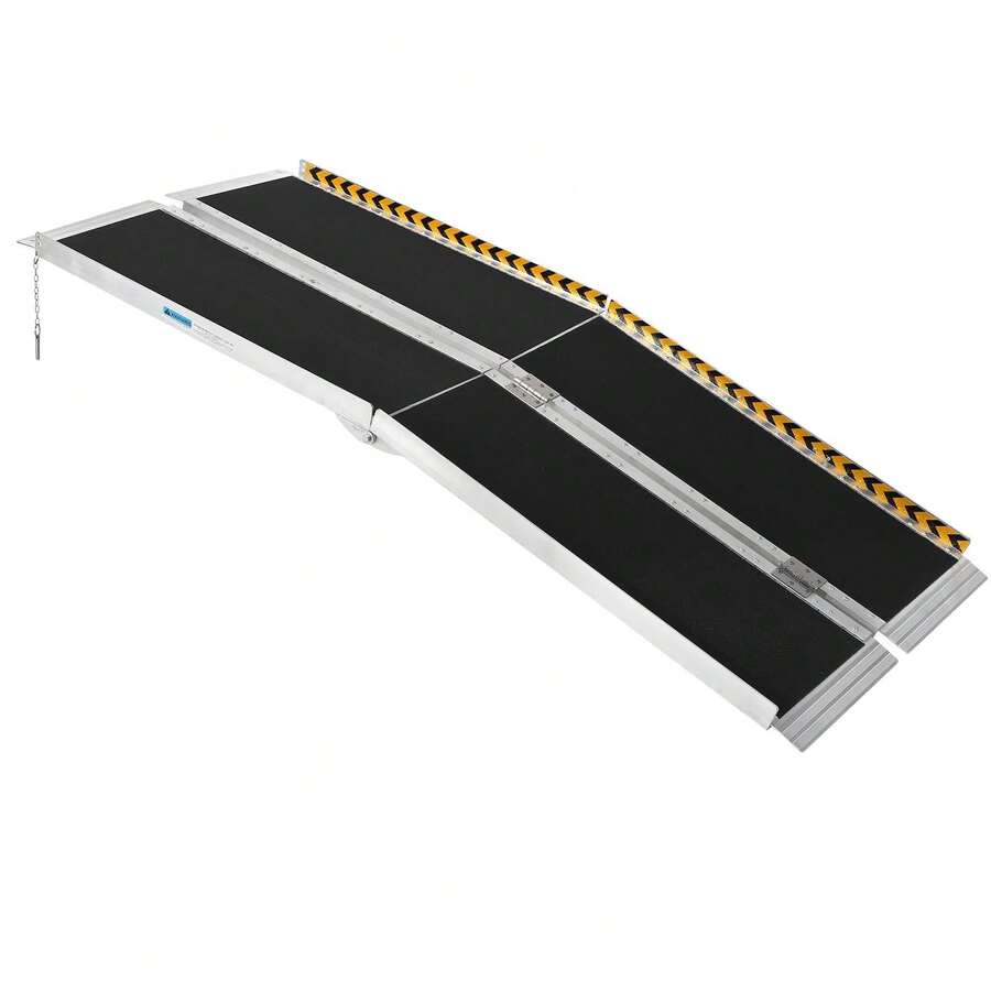 Rampa para Silla de Ruedas de 4 pies/5 pies/6 pies para escalones en casa, rampa portátil de Aluminio con Superficie Antideslizante y Tiras Reflectantes, Capacidad de Peso de hasta 600 Libras - 5 pasteles - Ver 1