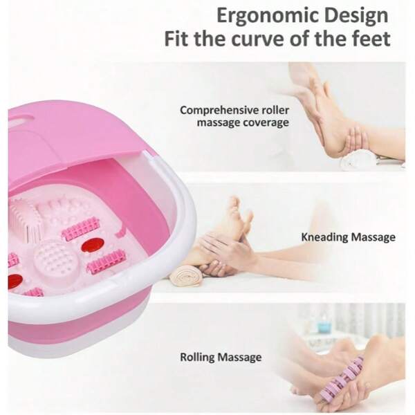 Bañera plegable de 1 pieza para el hogar, calentador de pies spa masajeador, terapia infrarroja pie spa masajeador,