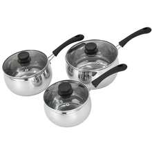 3pcs Fast Heating Saucepan Set,Stainless Steel Saucepan Set - Fast Heating, Non-Stick Deep Pans With Lids,  Dishwasher  Suitable, All Stovetops Compatible For Efficient Cooking, Versatile Cooking Pot - Silver - View 10