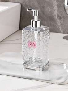 Dozator de săpun lichid reîncărcabil pentru baie, corp transparent ondulat, poate conține demachiant facial, gel de duș și alte lichide, dozare ușoară, articole de toaletă de călătorie, decor DIY pentru casă, accesorii pentru baie, decor de Crăciun, sticlă de reumplere cu agent de curățare cu arc și valuri de apă - clar - Vizualizare 15