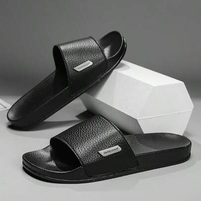 Dép lê nam cỡ lớn màu đen, dép lê mùa hè mới, chống trơn trượt, thoải mái, thoáng khí, dép thể thao thường ngày, dép đi biển, dép xỏ ngón thoải mái dùng trong nhà tắm và ngoài trời.