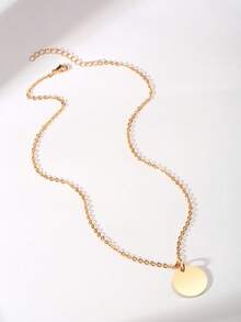 1pc Personalized Round Photo Necklace, Stainless Steel Silver, Gold, Rose Gold Necklace, Unisex Customizable Engraved Photo Necklace, Personalized Photo Necklace, Round Photo Pendant Necklace, Gift For Mom/Wife, Customizable Engraved Photo Pendant Necklace, Anniversary, Valentine's Day, Back To School - 926 - View 5