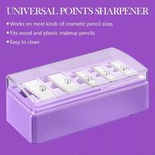 2 Pcs 5 Point Manual Pencil Sharpener With Plastic Lid Makeup Eyeliner Pencil Sharpener - Purple - View 5