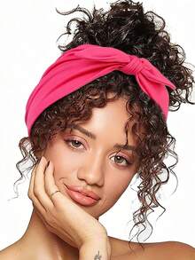 Bow Wide Headband Elastic Headscarf Non-Slip Headband Women's Sport Headband For Yoga Fitness Outdoor Sports Casual Vacation Hair Yoga Gym Accessories Fitness Equipment Workout Sets Summer Outfits For Women Camping Polka Dot - Multicolor - View 6