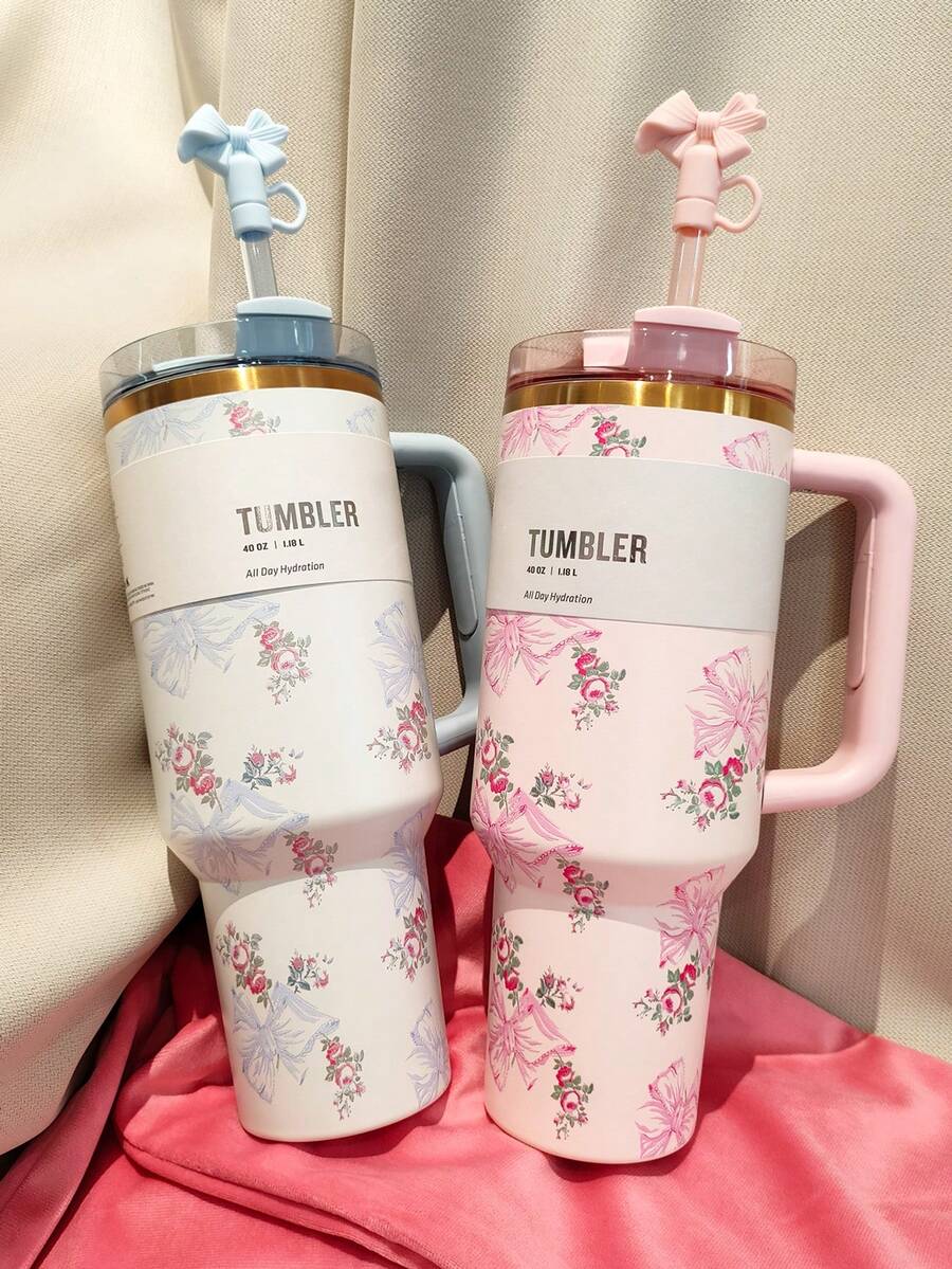 STANLEYo X LOVE SHACK FANCYo. Limited-Edition Holiday Collection QUENCHERs H2.0 40oz / 1183ml Bow Tumbler. Double-Wall Vacuum Insulation. Sports Water Bottle. Can Be Used For Outdoor Sports, Heat Preservation Time Cold And Hot Water Can Be Insulated, Suitable For Camping, Work, Indoor Use. Gifts For Girlfriend, Family Members, Sister, Mother, Best Friend. Birthday Gifts, Festival Gifts.[Gift Box Packaging] - Pink Butterfly Gift Box - View 1