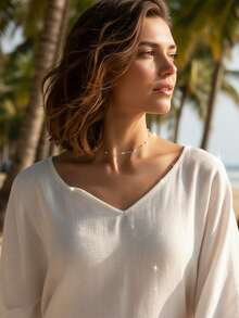 imoli Faux Pearl Decor Necklace - Silver - View 7