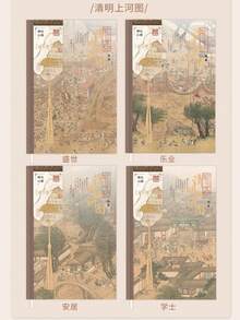 1本A5精装笔记本，封面图案为中国古代名画，可作日记本、记事本、笔记本等，清明江山水中国画图案，东方绘画手绘插图手稿，学生用品，返校必备 - 學士 - 查看 4