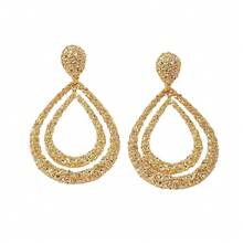Double Layer Water Drop Earrings For Women, Long Geometric Design, Elegant  Fashion Jewelry - 5625302HB - View 5