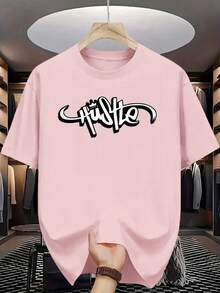 Camiseta Hustle Camisa Blusa Unissex Masculino Feminino 100% Algodão Top Premium Street Wear Lançamento Envio Imediato Varias Cores!! Plus Size - Rosa Bebê - Visão 1
