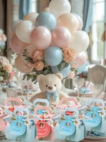 6pcs Gift Box, Pink/Blue Bib Candy Box, Party Favor Box, Tabletop Decor, Suitable For Gender Reveal Party, Holiday Party And Themed Events, Boy Girl Party, Birthday Party, Baby Shower - Multicolor - View 11