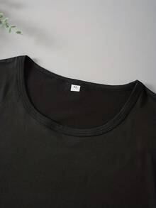 Women T-Shirt Women T-Shirt-Loose Leisure Sports Top With Heart-Shaped Pattern Of Favorite Daughter 180GM2 Breathable Fabric Machine Washable Spring Summer Autumn Essential Summer Short Sleeved Top - 黑色2 - 查看 3