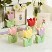 1 Nến thơm hình hoa tulip trang trí, Nến thơm họa tiết hoa lá đẹp mắt, Quà tặng thích hợp cho phòng ngủ, sinh nhật, đám cưới, tiệc mùa xuân Phục sinh (Quà tặng ngày Valentine) - hoa tulip - Xem 8