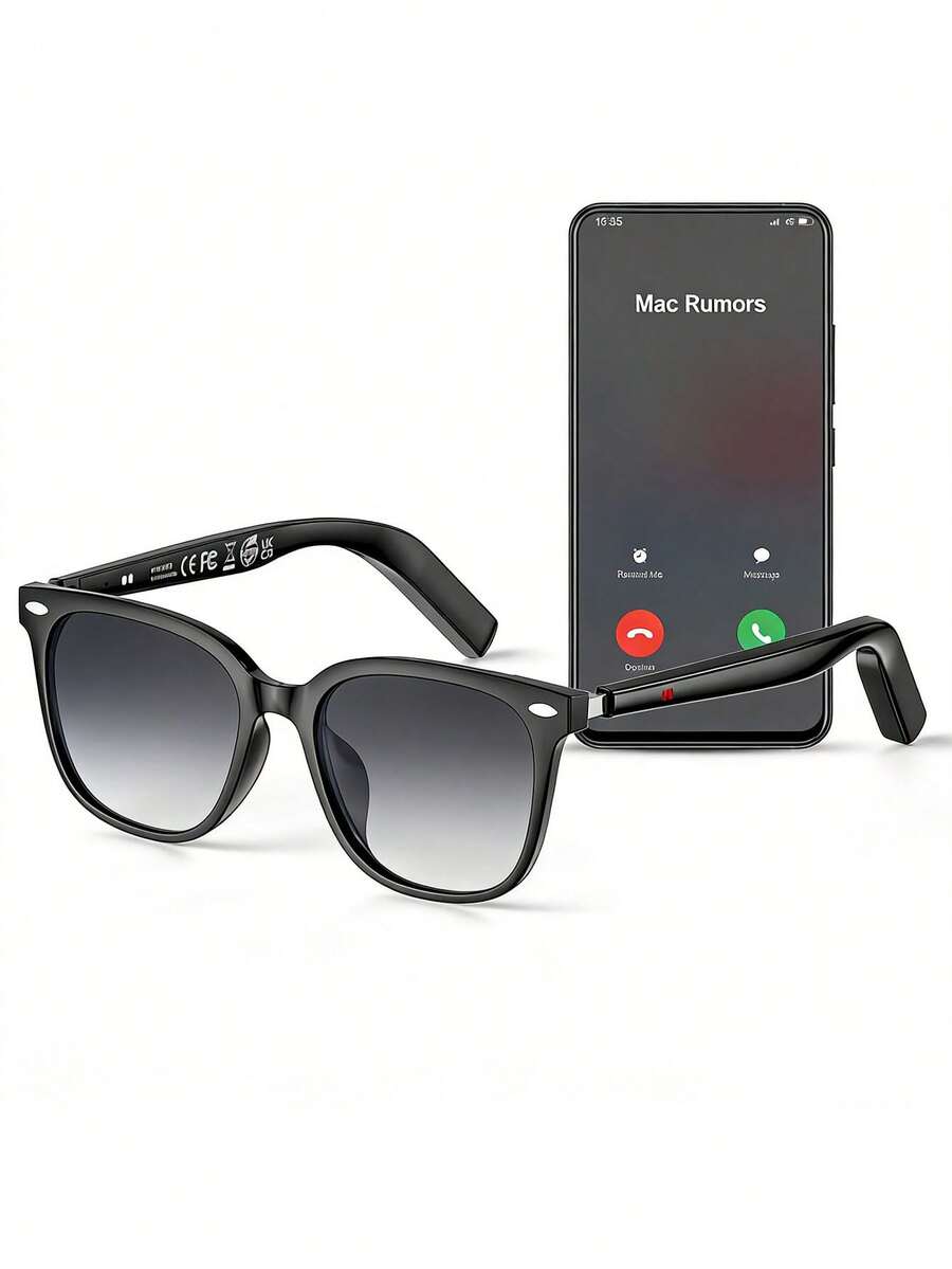 W630 4K HD Video/Photo Women's Fashion Portable Smart Glasses, Men's Smart Glasses, Featuring AI Recognition, Translation, And Protection Functions. Women's Glasses, Men's Glasses, Suitable For Casual Wear, Home Office, And Outdoor Sports Scenarios. - 黑色1(墨鏡) - 查看 1
