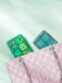 1pc Portable Pill Organizer Box, 4/7 Compartments Moisture-Proof Travel Medicine Storage Box, Can Hold Medications, Vitamins, Supplements, Jewelry, Large Capacity Design, Easy To Carry In Handbag, Suitable For Home And Daily Use - Multicolor - View 8