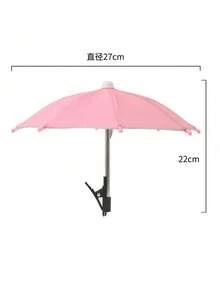1/2pcs Mini Portable Sunshade Umbrella With Universal Clip Holder, Outdoor Sun Protection For Phones, Kindle, Navigation Devices, Anti-Glare Phone Screen Cover, Rain & Sun Proof, Essential For Travel - Multicolor - View 10