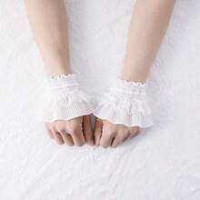 1 Pair Fashion Double-Layer Ruffle Mesh Sleeve Cuffs, Lace Tie Cuff, Lolita Style Sleeve Cuff, Sun Protection Tattoo Cover Arm Sleeves For Women - Multicolor - View 10