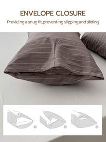 Bộ chăn ga gối 4 món 100% cotton, dễ giặt ủi, mềm mại và thân thiện với da, bao gồm 1 ga trải giường, 1 ga bọc nệm, 2 vỏ gối, thoáng khí, mang lại giấc ngủ thoải mái, phong cách tối giản, món quà tuyệt vời dành cho bố mẹ và bạn bè. - Nhiều màu - Xem 9